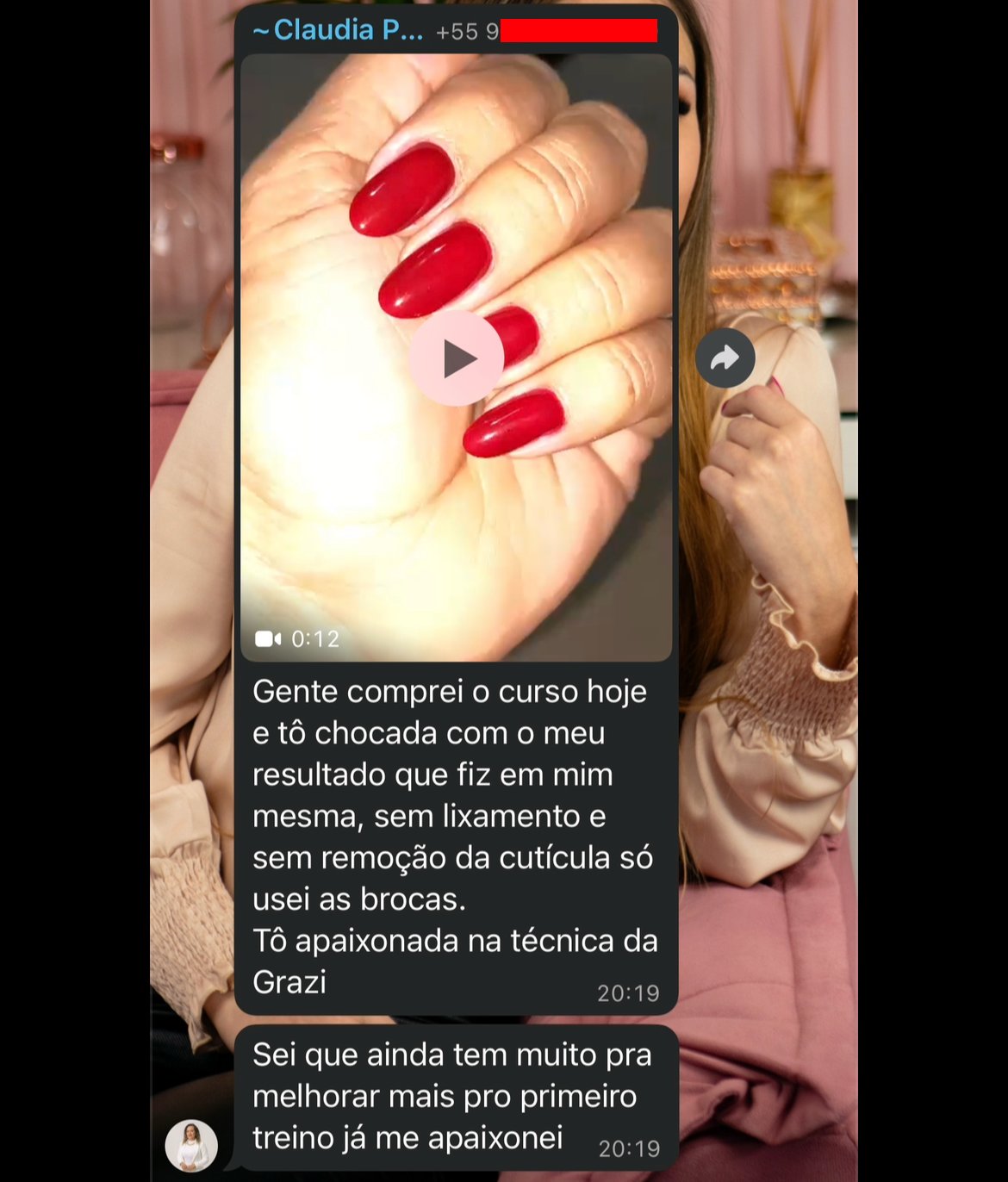 Feedback aluna Claudia